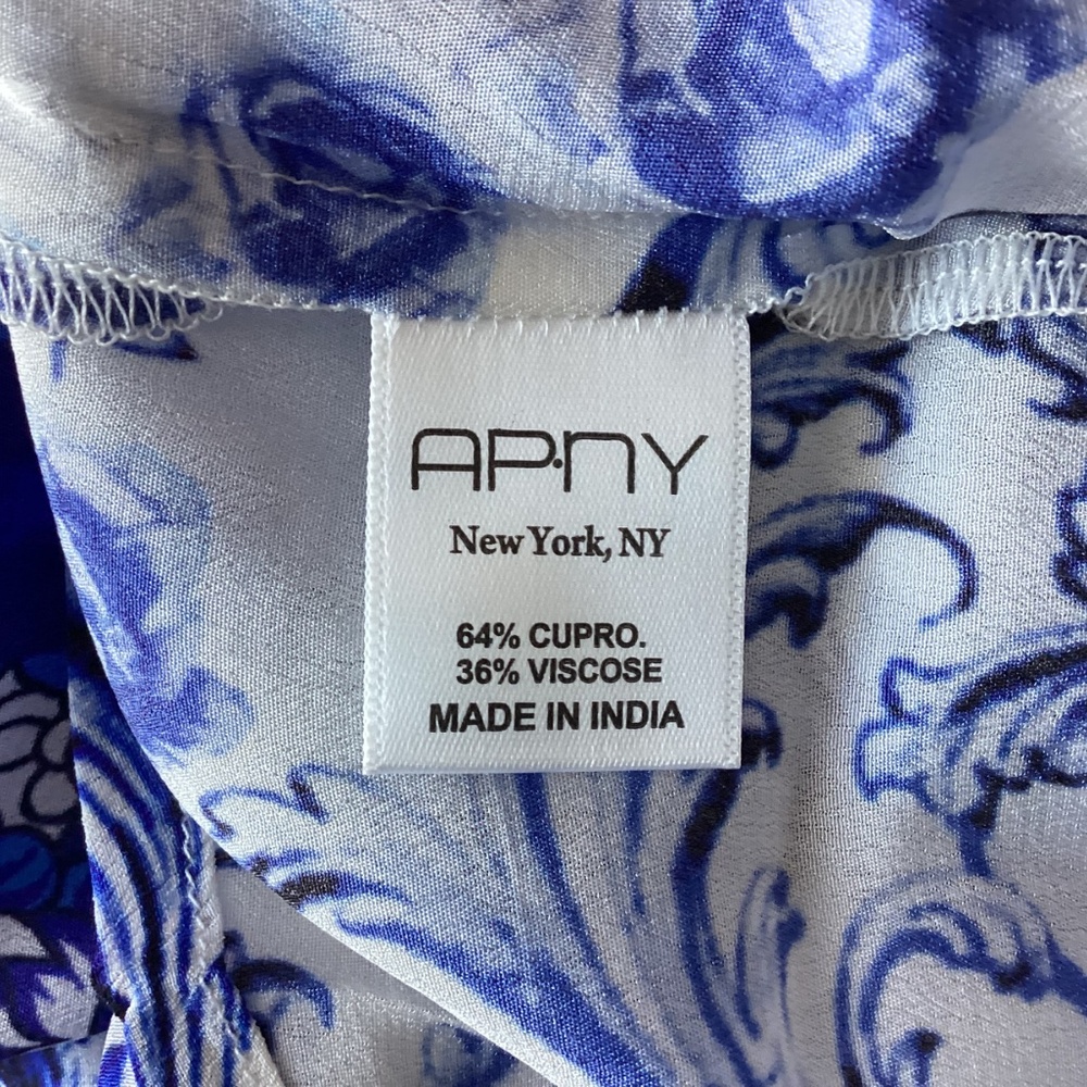 APNY Damask Print Roll Tab Sleeve Button-Up Shirt, sise XS - Picture 13 of 15